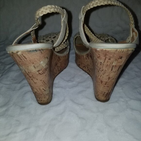 Candie's tan wedge platform cork sandal sz10 - Picture 5 of 7